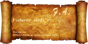 Fuderer Azár névjegykártya